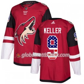 Arizona Coyotes Hockeydrakt Clayton Keller 9 2017-2018 USA Flag Fashion Svart Adidas Authentic - Herre